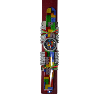 Χειροποίητη Αρωματική Λαμπάδα Με Παιδικό Ρολόι Κόκκινο (2026220)