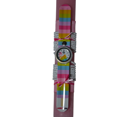 Χειροποίητη Αρωματική Λαμπάδα Με Παιδικό Ρολόι Ροζ (2026221)