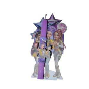 Χειροποίητη Αρωματική Λαμπάδα Με τo Διάσημo Group Huntrix σε Διακοσμητική Βάση (2026246)