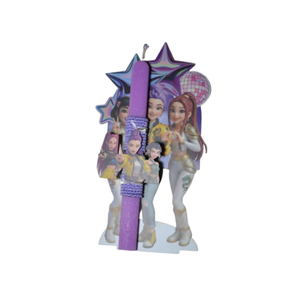 Χειροποίητη Αρωματική Λαμπάδα Με τo Διάσημo Group Huntrix σε Διακοσμητική Βάση (2026246)