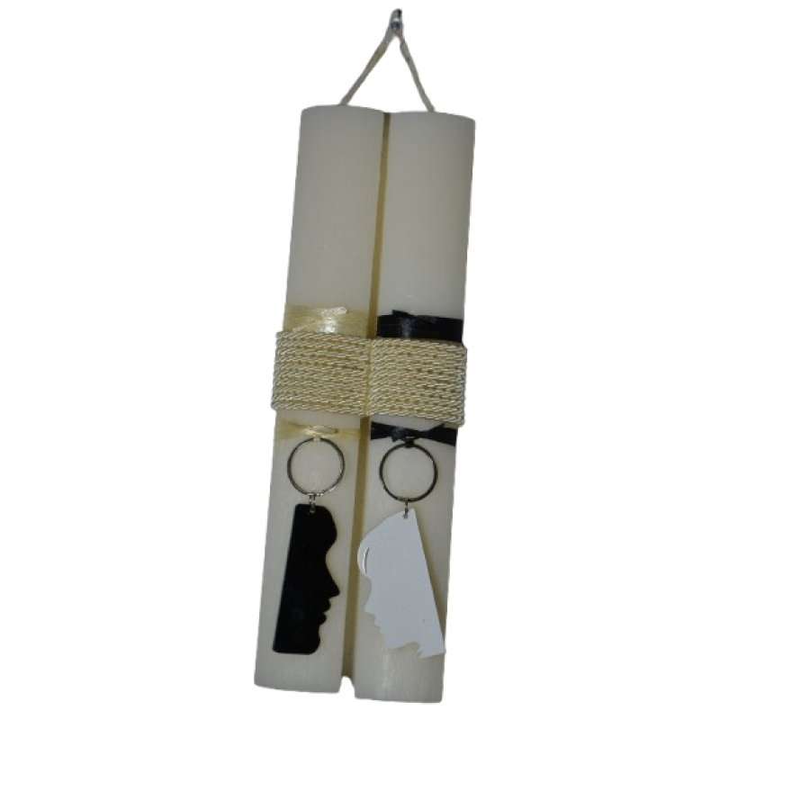 Χειροποίητη Αρωματική Λαμπάδα Για Ζευγάρι με μπρελόκ Προσωπεία (2026251) Χειροποίητη Αρωματική Λαμπάδα Για Ζευγάρι με μπρελόκ Προσωπεία (2026251)