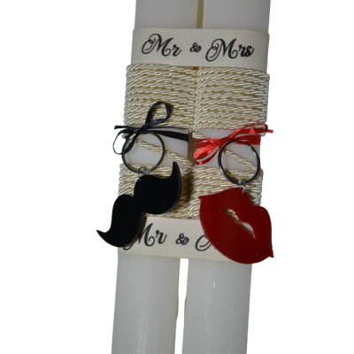 Χειροποίητη Αρωματική Λαμπάδα Για Ζευγάρι με μπρελόκ Μουστάκι και χείλια (2026252) Χειροποίητη Αρωματική Λαμπάδα Για Ζευγάρι με μπρελόκ Μουστάκι και χείλια (2026252)