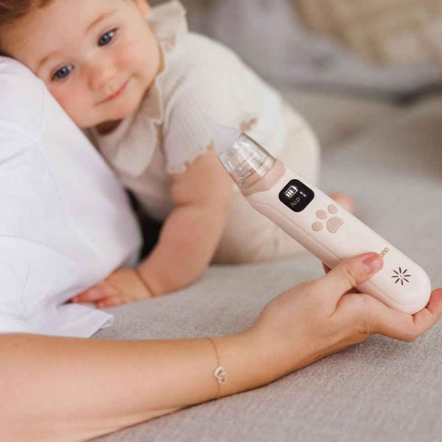 BabyOno: Ηλεκτρικός ρινικός αποφρακτήρας μύτης- 3 επίπεδα έντασης & αθόρυβη λειτουργία Beige (BN1470)