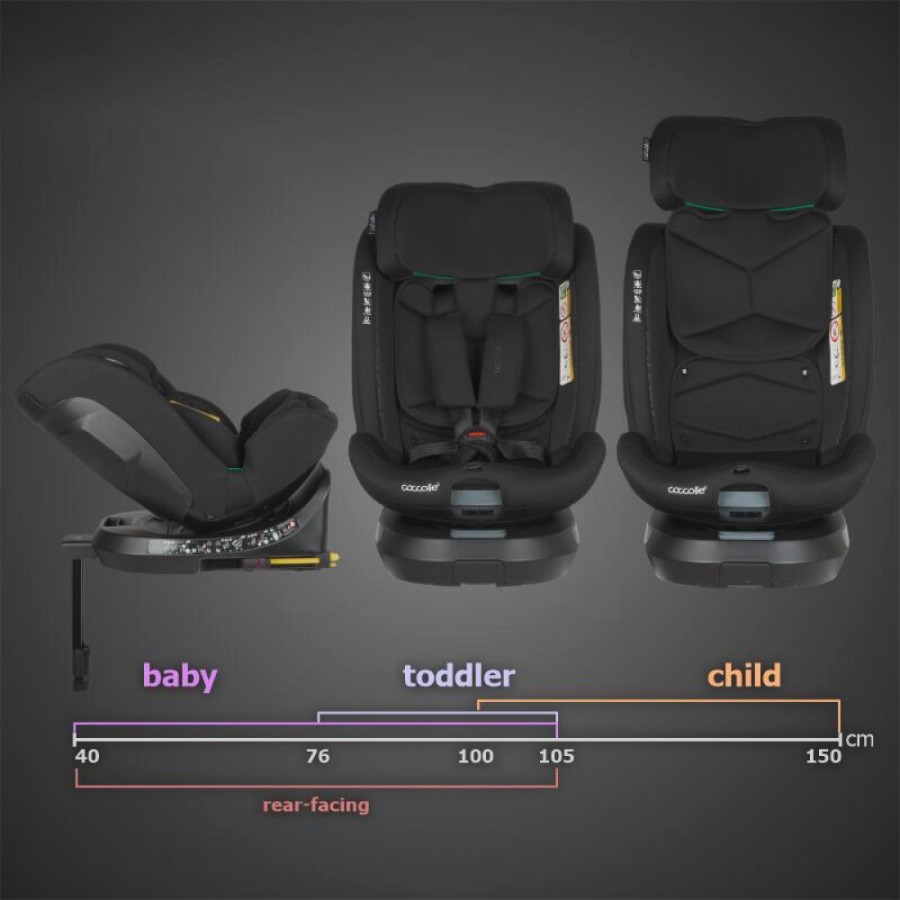 Coccolle Κάθισμα Αυτοκινήτου Ario i-SIZE 40-150cm Midnight Black (326098060)