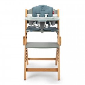 Kidnort Καρέκλα Φαγητού Drommer Unique Φυσικό Ξύλο και Grey (KNKRZ000006)