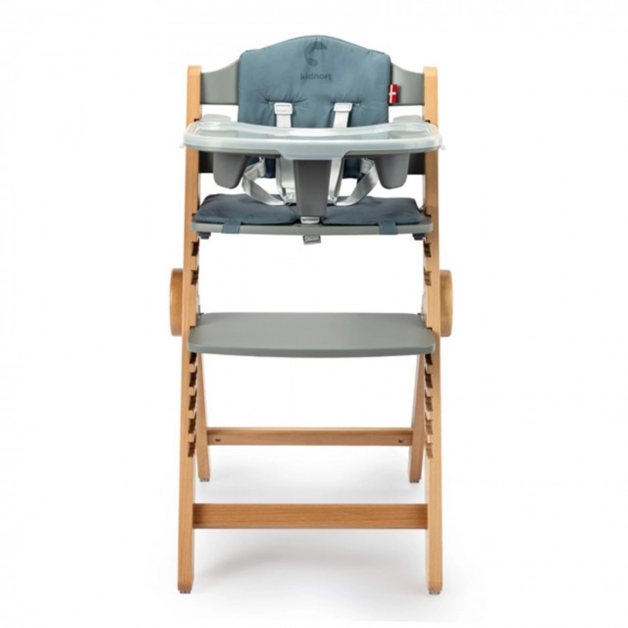 Kidnort Καρέκλα Φαγητού Drommer Unique Φυσικό Ξύλο και Grey (KNKRZ000006)