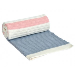 Kikka Boo  Κουβέρτα Πλεκτή Βαμβακερή Stripes 70x100cm Llight Blue-Pink (31103010023) Kikka Boo  Κουβέρτα Πλεκτή Βαμβακερή Stripes 70x100cm Llight Blue-Pink (31103010023)