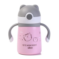 Abo Παγούρι θερμός 300 ml με μαλακό καλαμάκι & λαβές You're meow favorite (313401)
