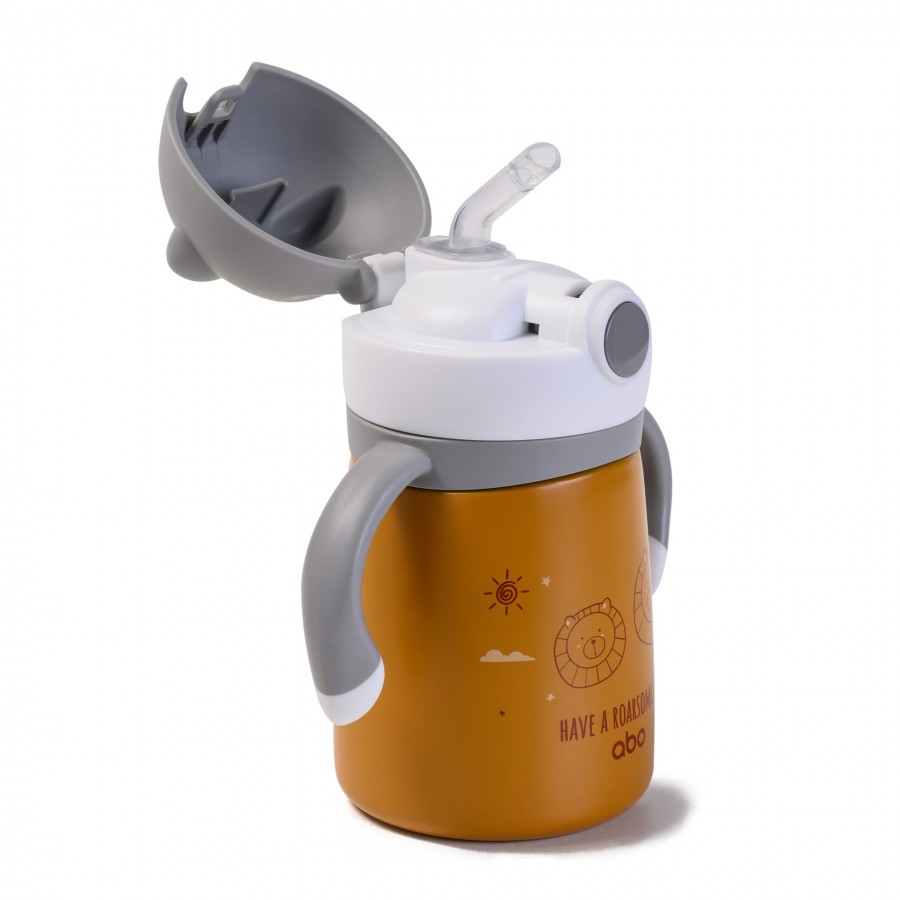 Abo Παγούρι θερμός 300 ml με μαλακό καλαμάκι & λαβές Roarsome Day (313402)