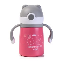 Abo Παγούρι θερμός 300 ml με μαλακό καλαμάκι & λαβές Somebunny Loves you (313403)