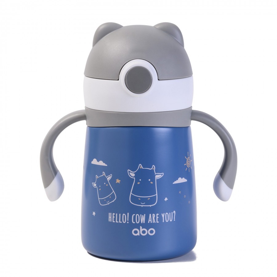 Abo Παγούρι θερμός 300 ml με μαλακό καλαμάκι & λαβές Cow Are You (313405)