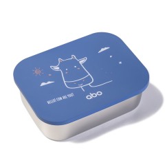 Abo Δοχείο από ανοξείδωτο ατσάλι 1200ml με αποσπώμενο καπάκι και διαχωριστικό σιλινκόνης Hello, Cow are you? (313505)