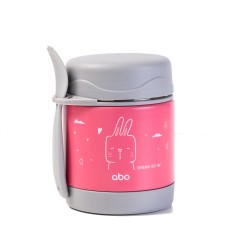 Abo Παιδικό δοχείο φαγητού ισοθερμικό στρογγυλό 300ml με κουταλοπίρουνο Somebunny Loves you (313603)