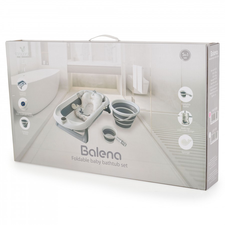 Cangaroo Πτυσσόμενο Σετ Μπάνιου Balena Grey (3800146272494)