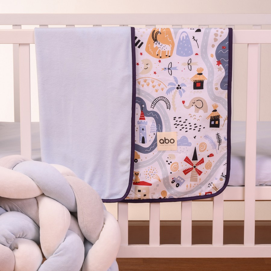 Abo Βελουτέ κουβέρτα αγκαλιάς 90*90 Boy on Adventure (2583-530)