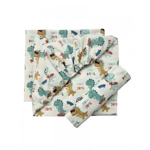 Bunnybebe Σεντόνια κούνιας σετ 3τμχ με λάστιχο, Dino Ecru (260-DINO-ΕΚΡΟΥ) Bunnybebe Σεντόνια κούνιας σετ 3τμχ με λάστιχο, Dino Ecru (260-DINO-ΕΚΡΟΥ)