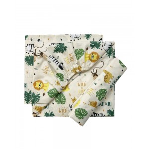 Bunnybebe Σεντόνια κούνιας σετ 3τμχ με λάστιχο Safari Ecru (260-SAFARI-EKROY)