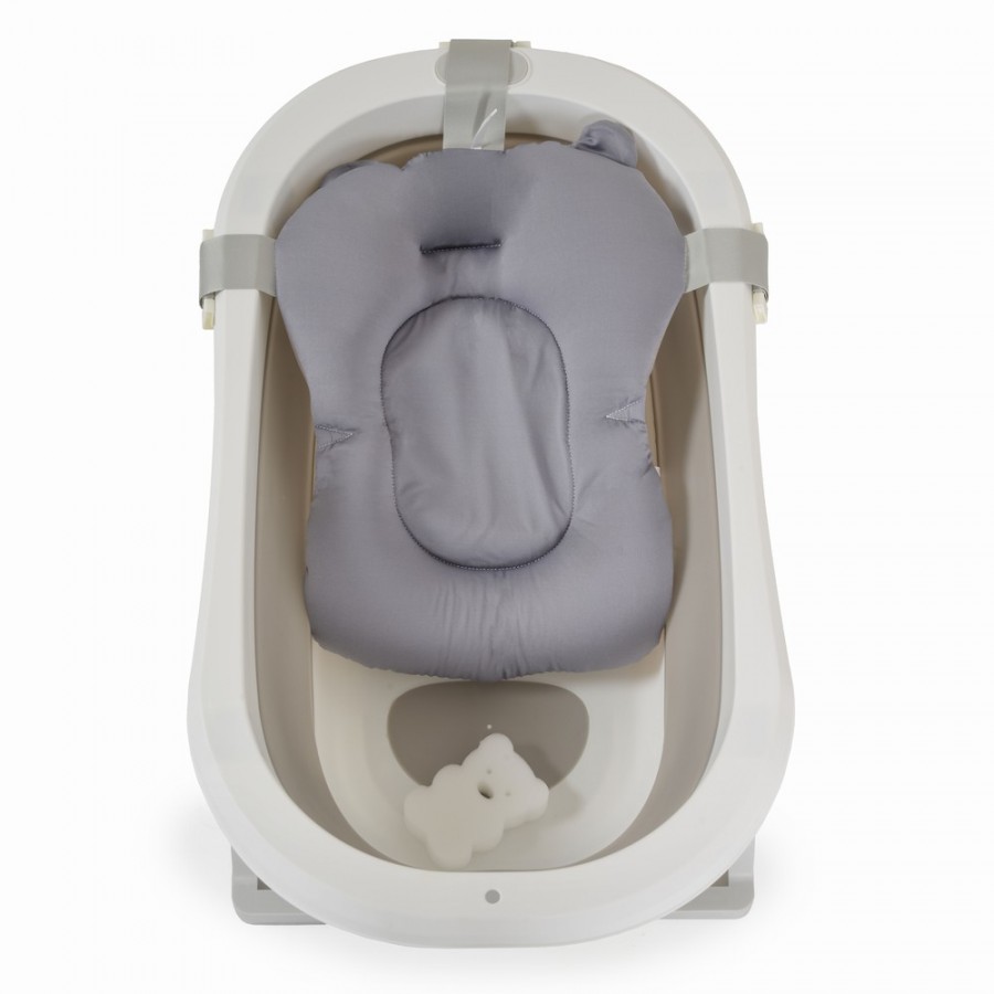 Moni Σετ Μπανιέρα Πτυσσόμενη Με Αντιολισθητικό Μαξιλάρι Palma Grey (3800146272463)