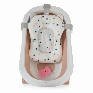 Moni Σετ Μπανιέρα Πτυσσόμενη Με Αντιολισθητικό Μαξιλάρι Palma Pink (3800146272470)