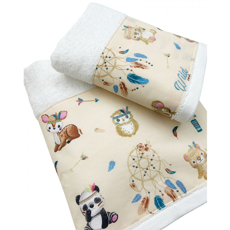 BunnyBebe Βρεφικές Πετσέτες Σετ 2 τεμαχίων (50×90, 70×140), 500gsm Boho (994-BOHO)