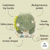 Sassi Junior Σχολική Τσάντα Πλάτης Νηπιαγωγείου Πολύχρωμη με Θήκη Cracky the Dinosaur (BP1228)