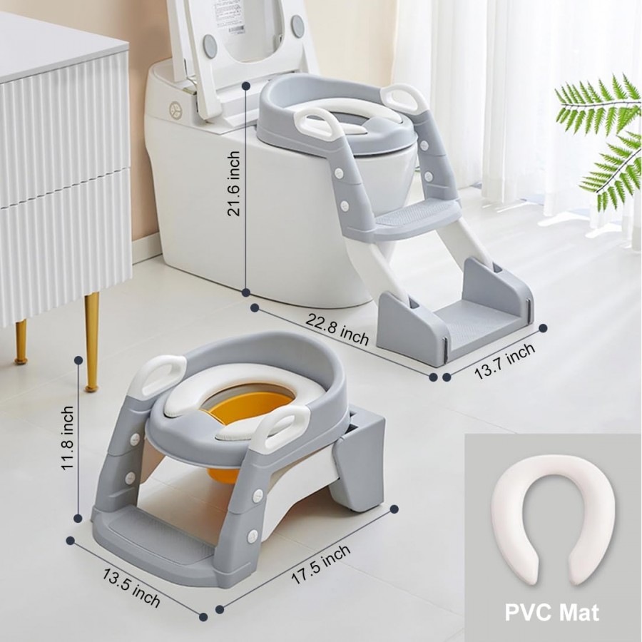 Babywise 3 σε 1 Εκπαιδευτική Σκαλιέρα Τουαλέτας – Grey (BW034)