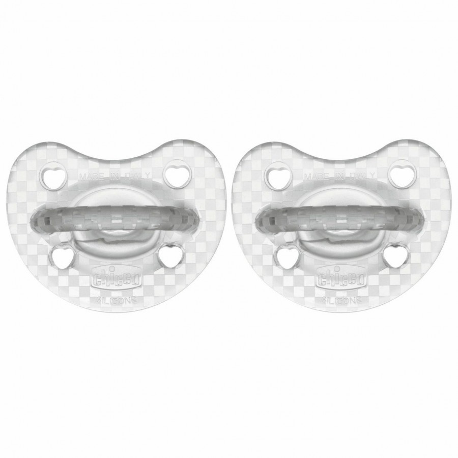 Chicco Πιπίλα Όλο Σιλικόνη PhysioForma Soft Διάφανη Για 16-36 Μηνών 2τμχ (C60-73086-31)