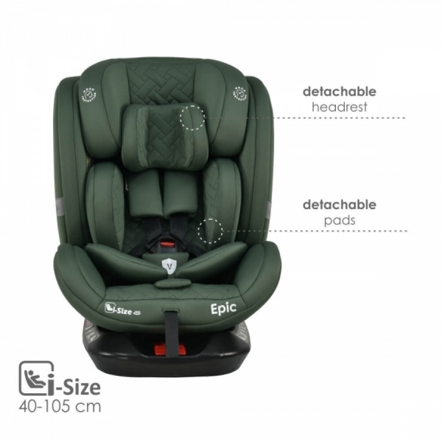 Bebestars Κάθισμα Αυτοκινήτου Epic Isofix i-Size 360° Green (921-176)