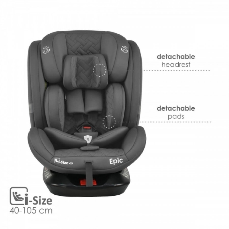 Bebestars Κάθισμα Αυτοκινήτου Epic Isofix i-Size 360° Grey (921-186)