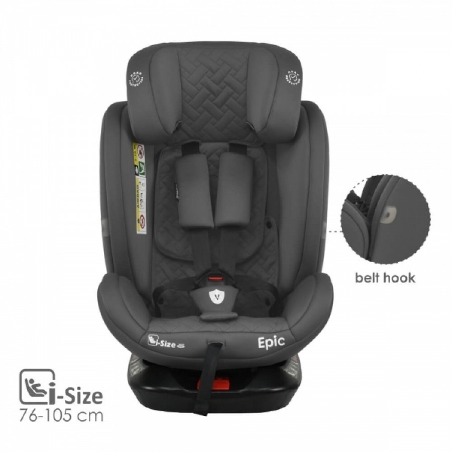 Bebestars Κάθισμα Αυτοκινήτου Epic Isofix i-Size 360° Grey (921-186)
