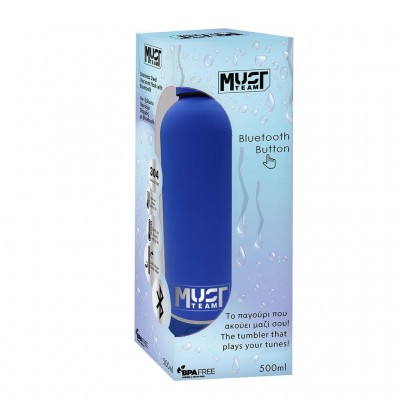 Must Παγούρι Θερμός Ανοξείδωτο Μπλε 500 ml με bluetooth (000587503)