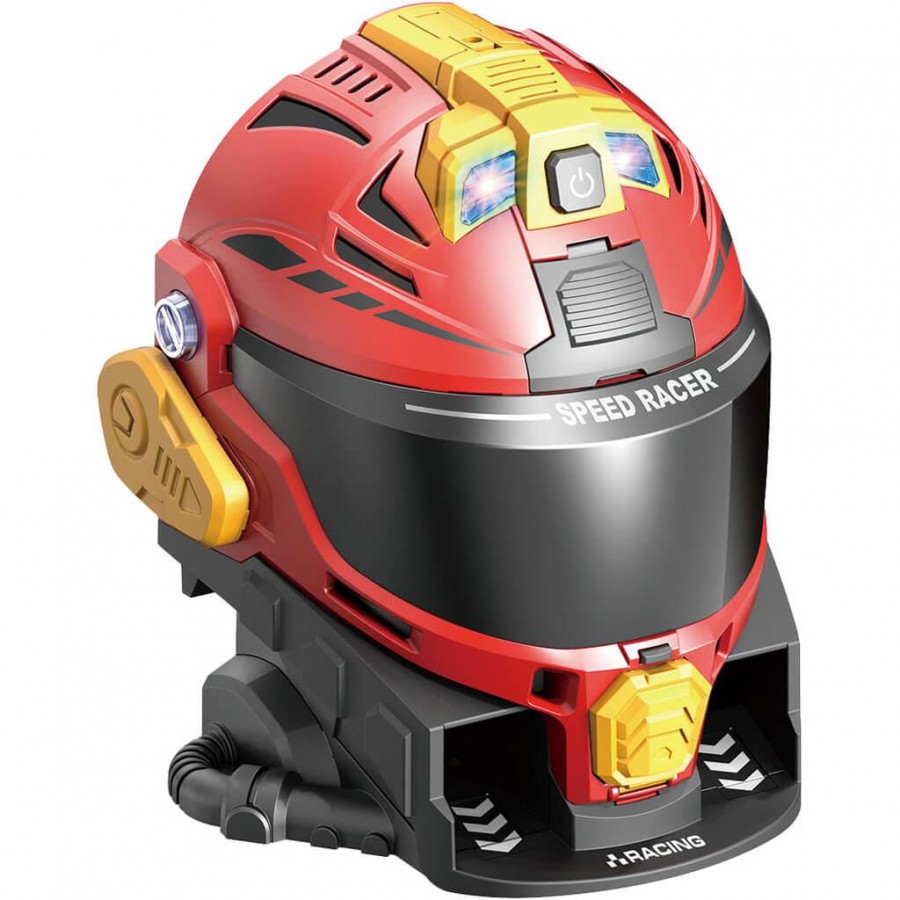 Luna Toys Πάρκινγκ Κράνος Κόκκινο με 2 μεταλλικά αυτοκινητάκια με φως & ήχο (000623127)