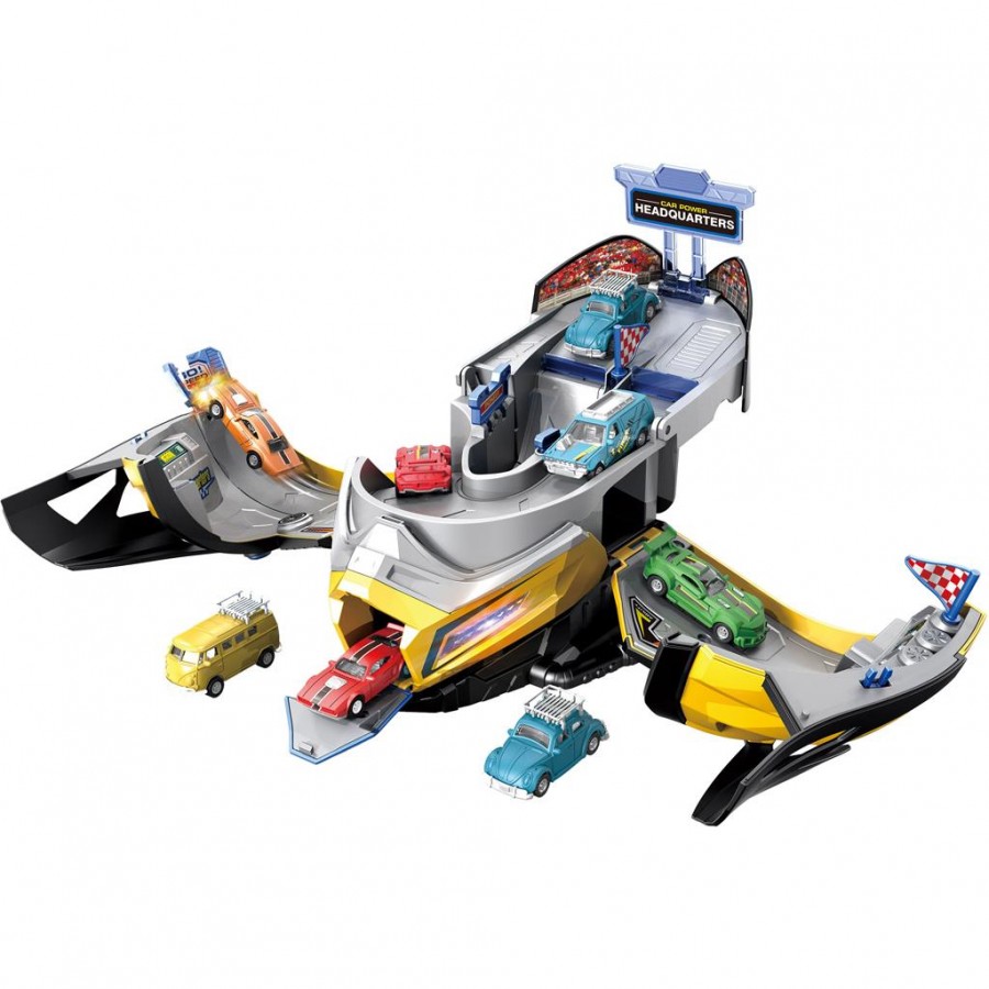 Luna Toys Πάρκινγκ Κράνος Κίτρινο 25Χ20Χ28CM με 2 μεταλλικά αυτοκινητάκια με φως & ήχο (000623130)