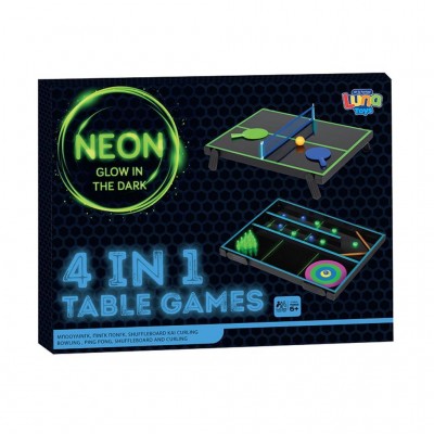 Luna Toys Neon Επιτραπέζια Παιχνίδια 4 σε 1 (000623322)