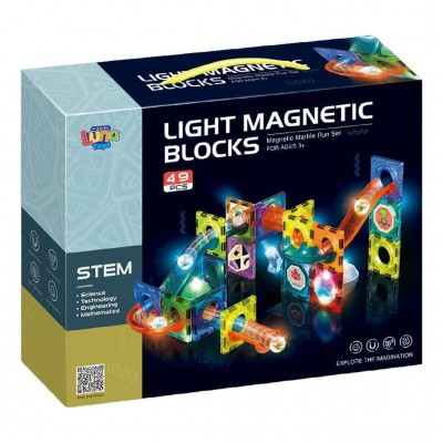 Luna Toys Μαγνητικά Τουβλάκια 49 τμχ με Φως (000623488)