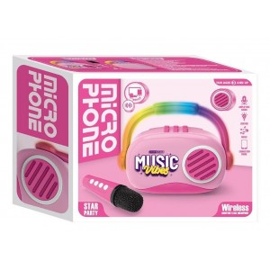 Luna Μικρόφωνο Με Μουσική, Bluetooth & USB Ροζ (000623741)