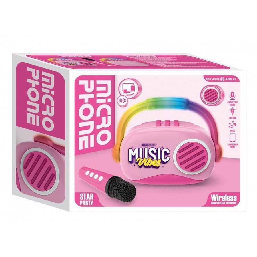 Luna Μικρόφωνο Με Μουσική, Bluetooth & USB Ροζ (000623741) Luna Μικρόφωνο Με Μουσική, Bluetooth & USB Ροζ (000623741)