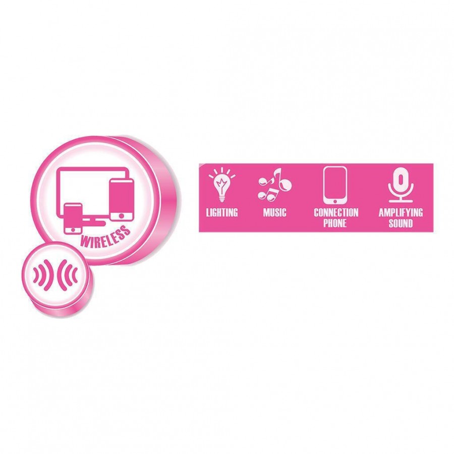 Luna Μικρόφωνο Με Μουσική, Bluetooth & USB Ροζ (000623741) Luna Μικρόφωνο Με Μουσική, Bluetooth & USB Ροζ (000623741)