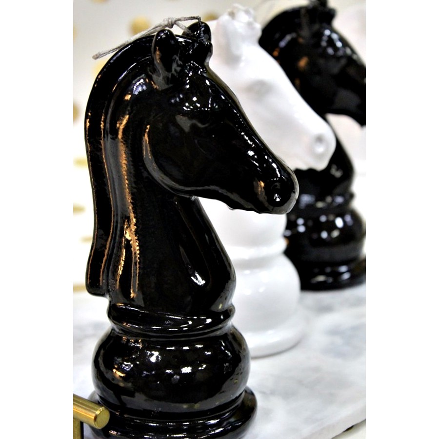 Κέρινη Λαμπάδα Ίππος Σκάκι Black (003702-1)