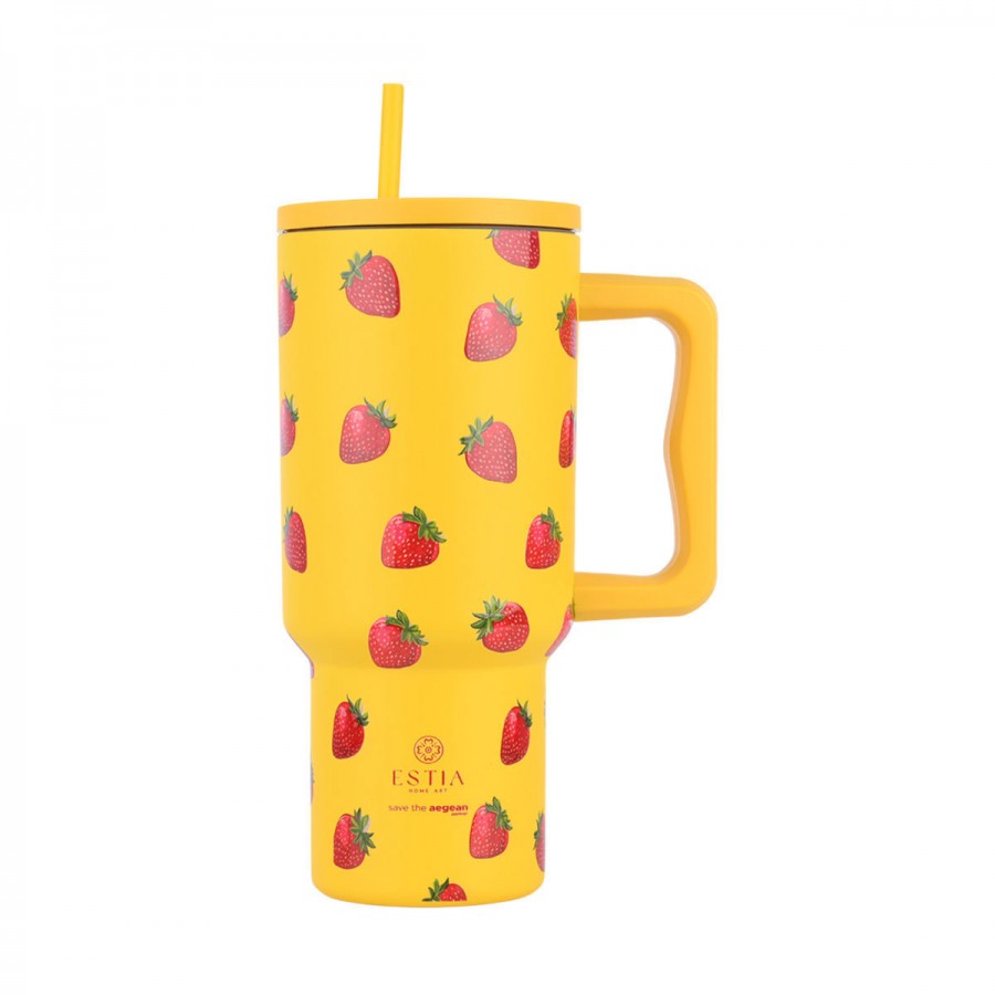  Estia θερμός Straw Tumbler XL Save The Aegean 900ml Berry Bright (01-32029)