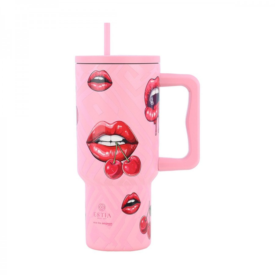  Estia θερμός Straw Tumbler XL Save The Aegean 900ml Blush Pop (01-32067)