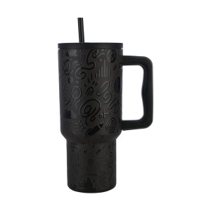 Estia θερμός Straw Tumbler XL Save The Aegean 900ml Noir Echo (01-32098)  Estia θερμός Straw Tumbler XL Save The Aegean 900ml Noir Echo (01-32098)