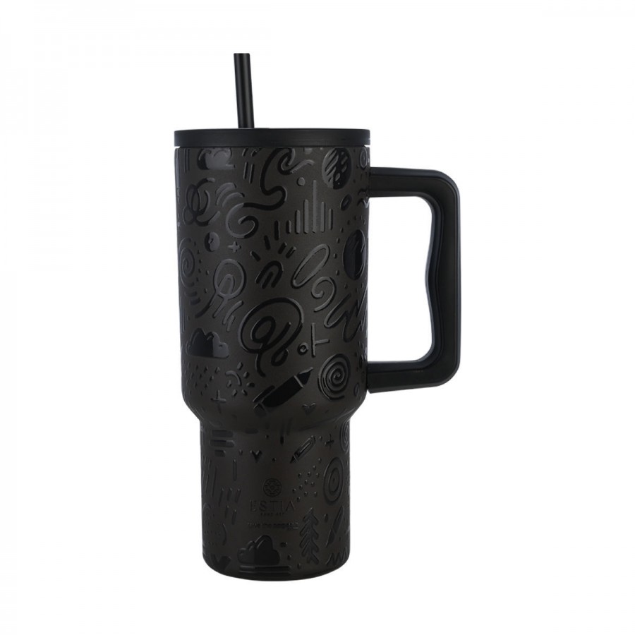  Estia θερμός Straw Tumbler XL Save The Aegean 900ml Noir Echo (01-32098)