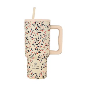 Estia θερμός Straw Tumbler XL Save The Aegean 900ml Bloom Beige (01-35181)