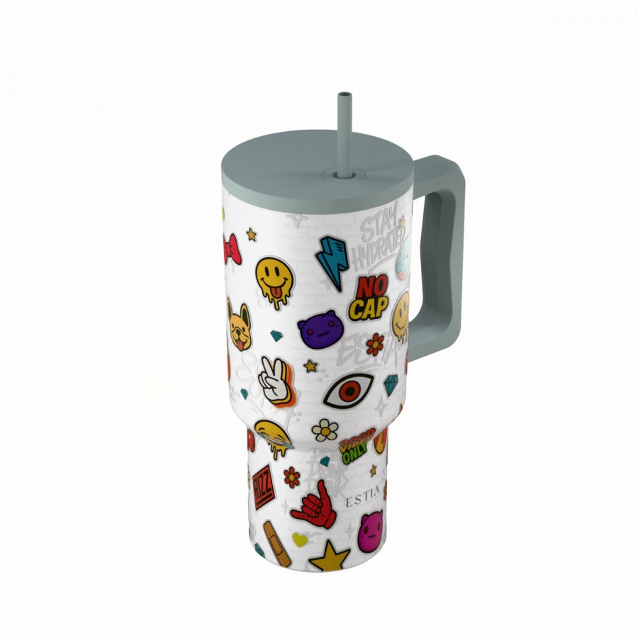 Estia θερμός Straw Tumbler XL Save The Aegean 900ml Urban Vibes (01-41540) Estia θερμός Straw Tumbler XL Save The Aegean 900ml Urban Vibes (01-41540)