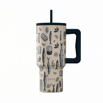  Estia θερμός Straw Tumbler XL Save The Aegean 900ml Salt Life (01-41557)