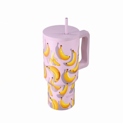   Estia θερμός Straw Tumbler XL Save The Aegean 900ml Banana Mood (01-41601)