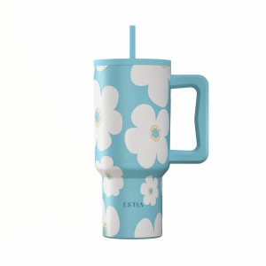  Estia θερμός Straw Tumbler XL Save The Aegean 900ml Blue Daisy (01-41618)