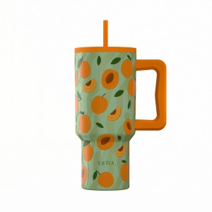 Estia θερμός Straw Tumbler XL Save The Aegean 900ml Peach Garden (01-41632)