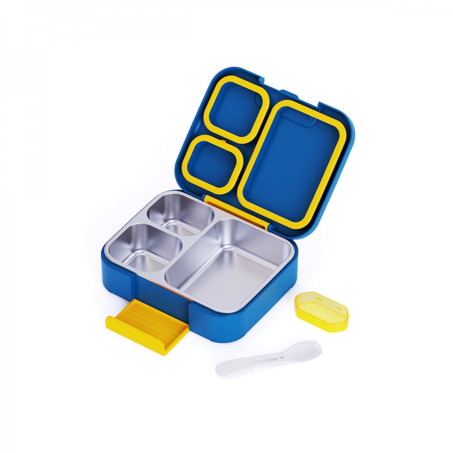 Estia Home Art  Παιδικό Δοχείο φαγητού 950ml με 3 ανοξείδωτες αποσπώμενες θήκες City Heroes (01-44299)